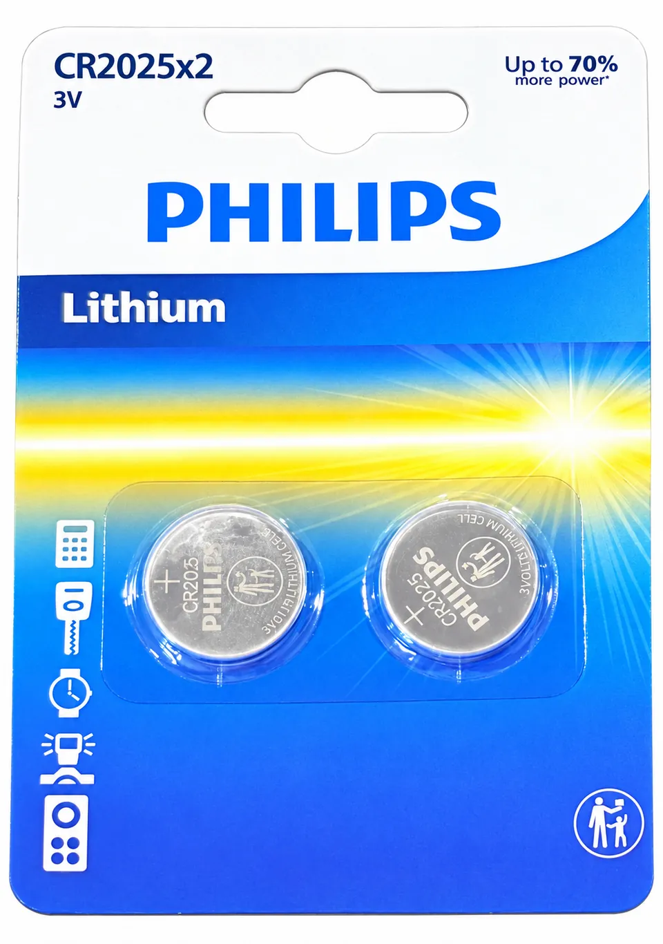 Philips Button Cell CR2025, 2-pack — front packaging