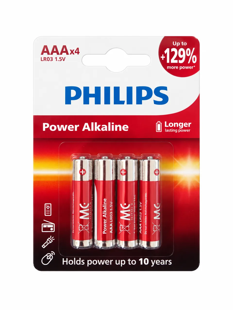 Philips Power Alkaline AAA, 4-pack — front packaging