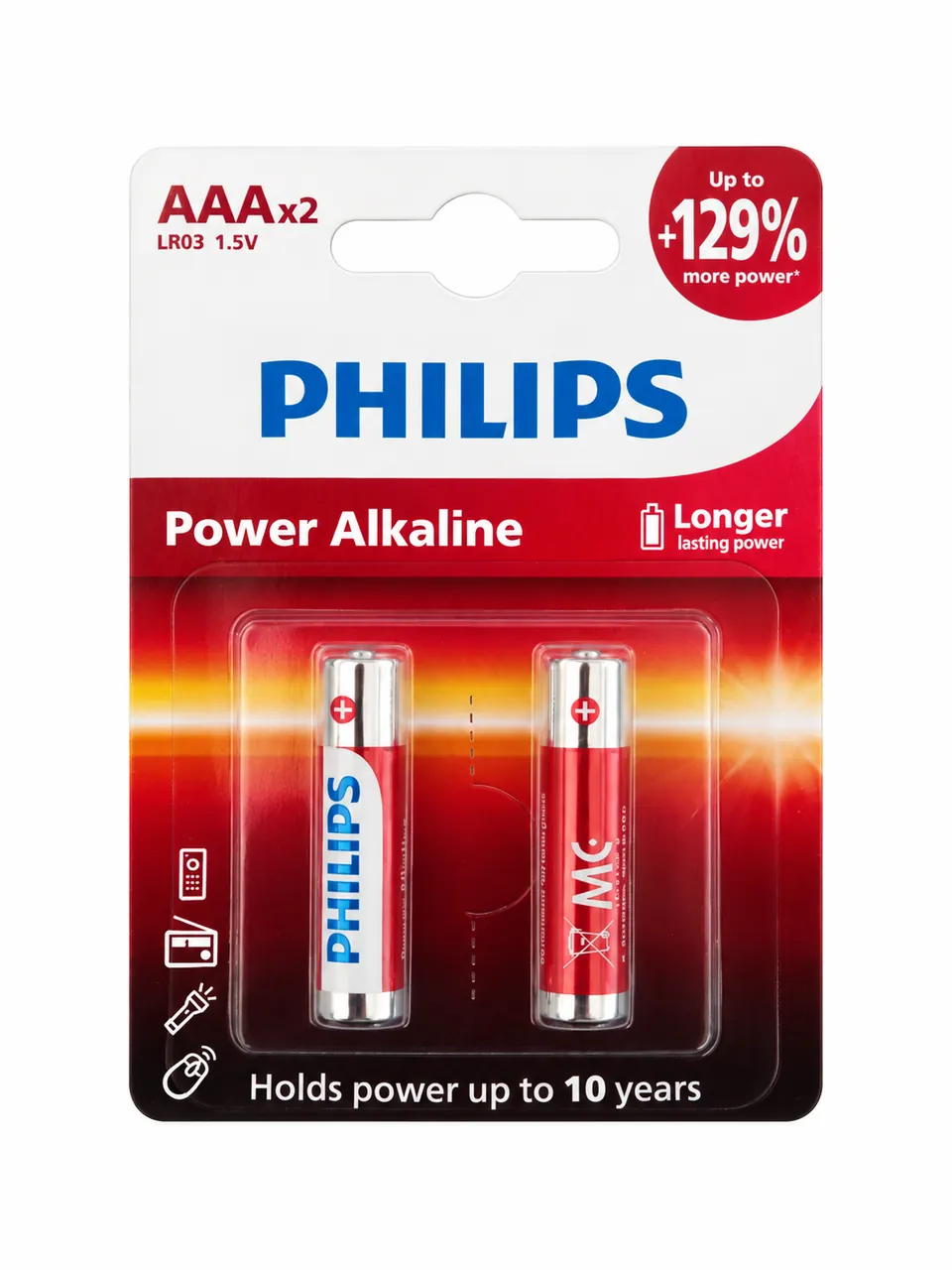 Philips Power Alkaline AAA, 2-pack — front packaging