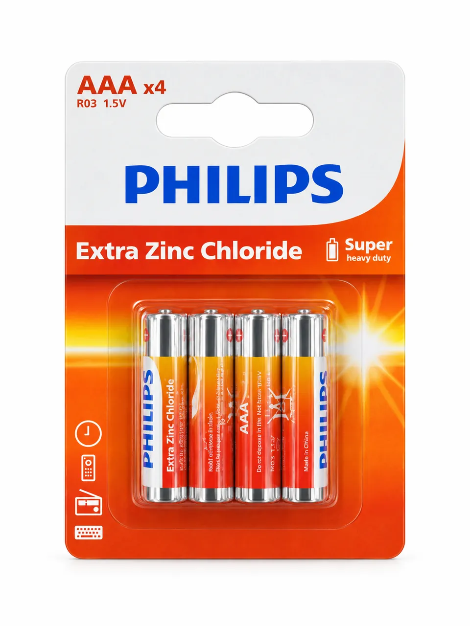 Philips Extra Zinc AAA, 4-pack — front packaging